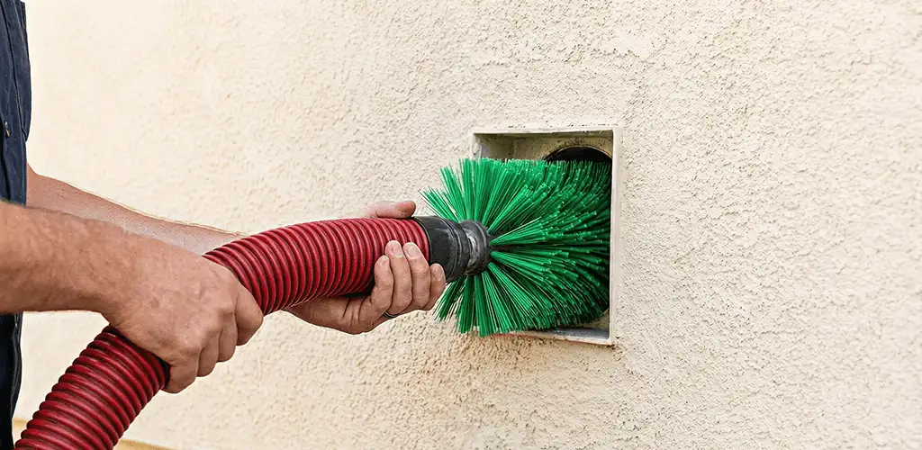 Air duct cleaning brush removing debris from a vent opening in Glendale, AZ