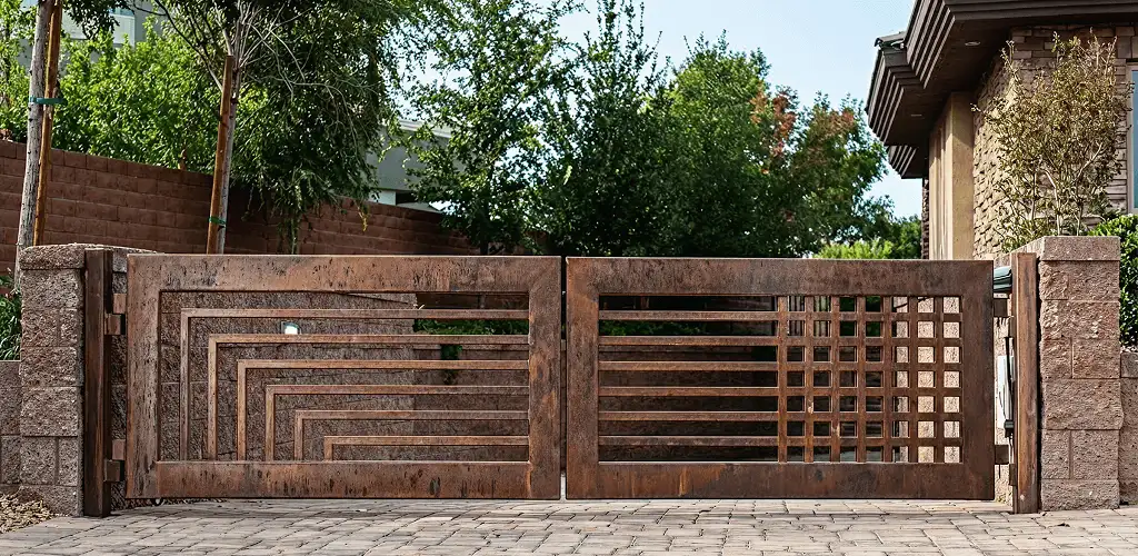 Custom driveway gate installation for a home entrance in Glendale, AZ