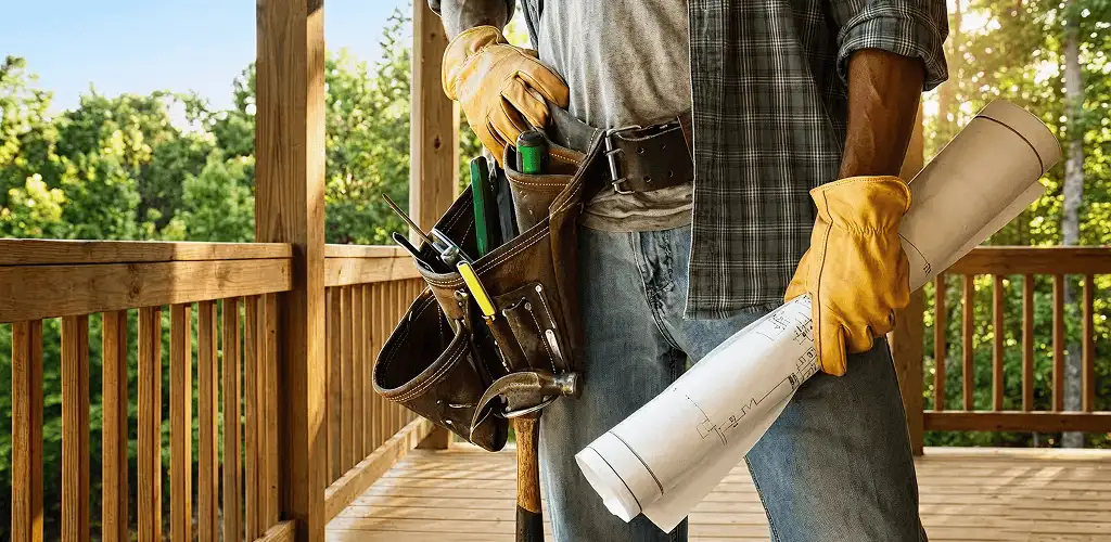 Professional handyman with tool belt ready for home repairs in Glendale, AZ