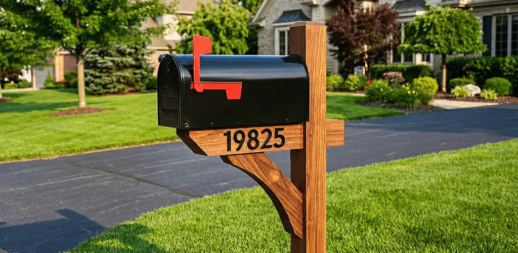 New mailbox installation with post and address number for a home in Glendale, AZ