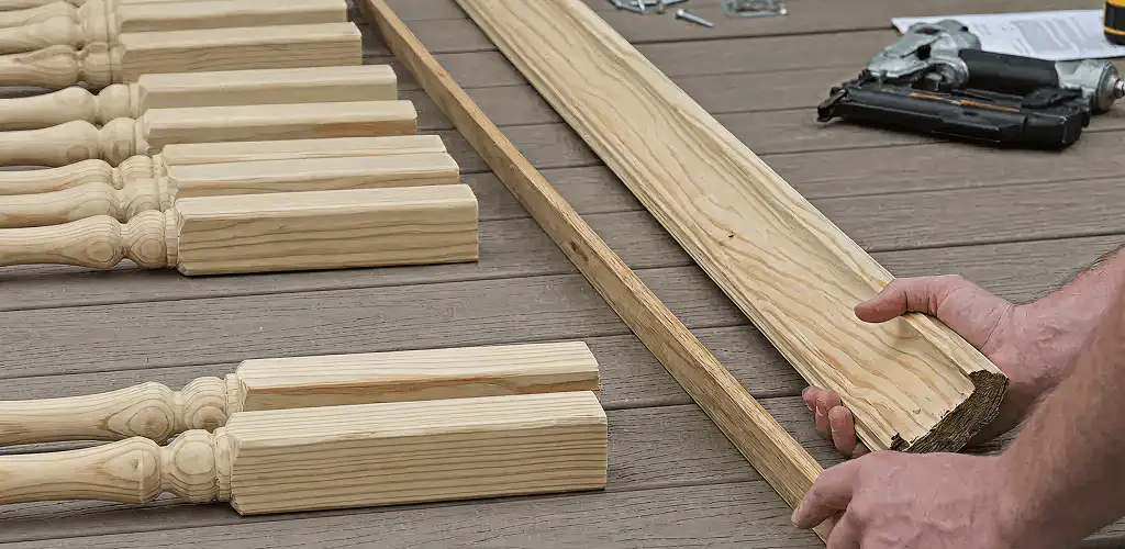 Handrail installation materials and wood components for stair rail work in Glendale, AZ